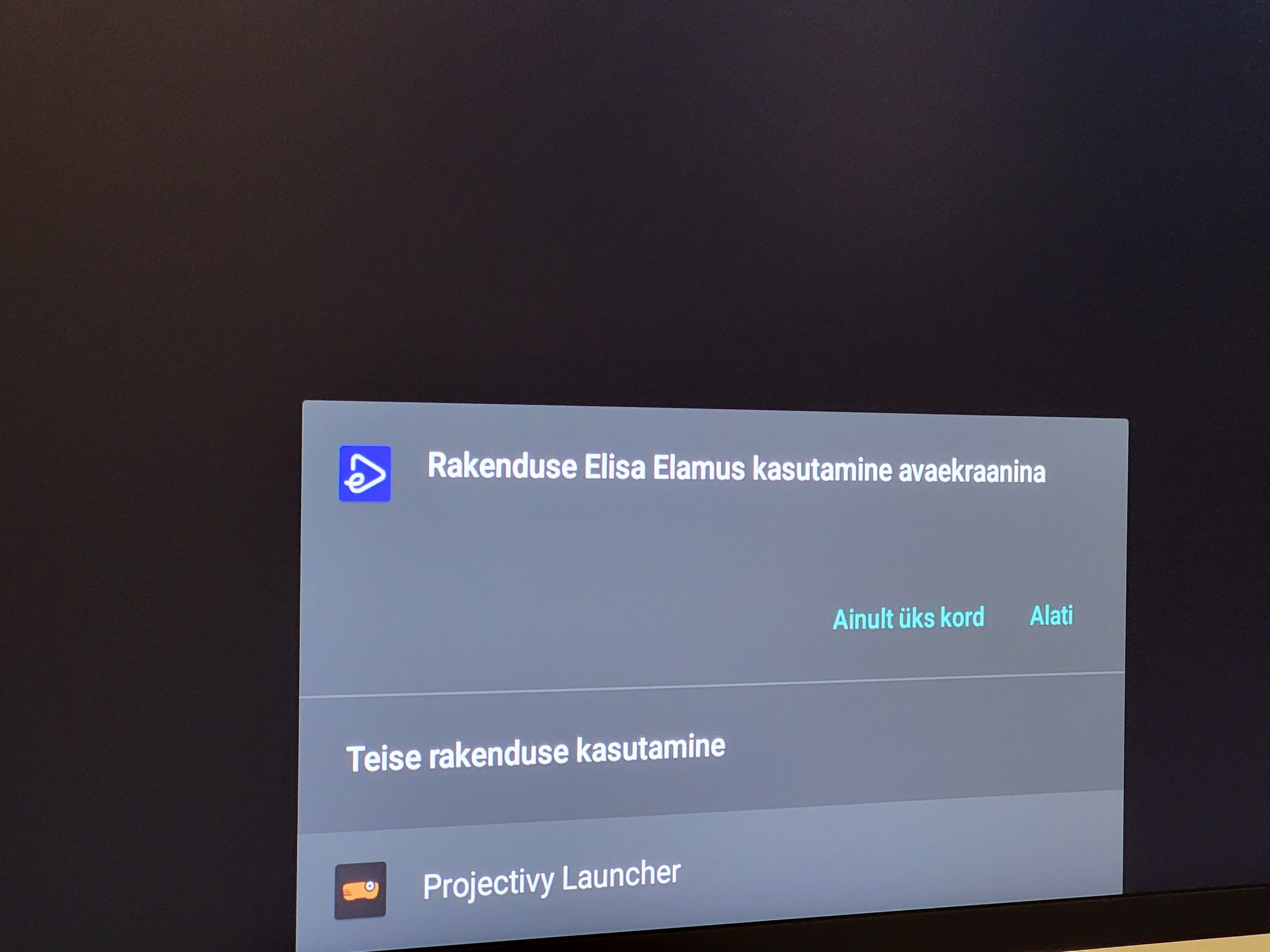 Rakenduse kasutamine avaekraanina